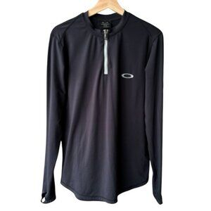 Oakley Top Sweater Half Zip Long Sleeve Black Athleisure Activewear Sport Medium